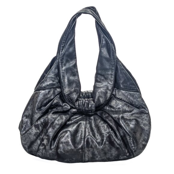 Kooba Handbags - KOOBA Carly Black Silver Leather Shoulder Hobo Bag